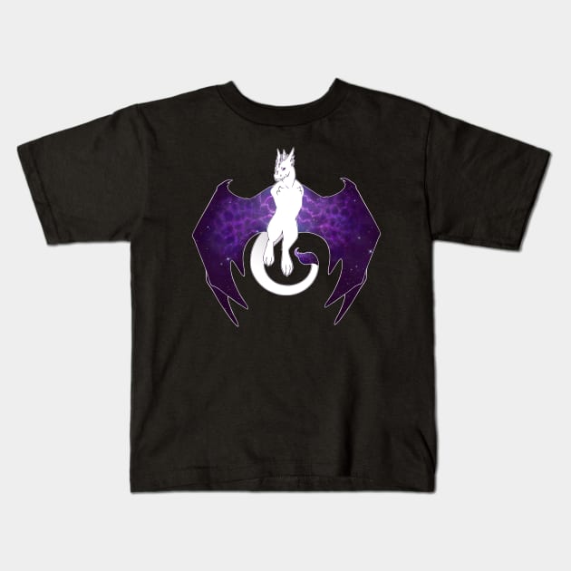 Lightning in Her Wings - Galaxy Wyvern Kids T-Shirt by InvertSilhouette